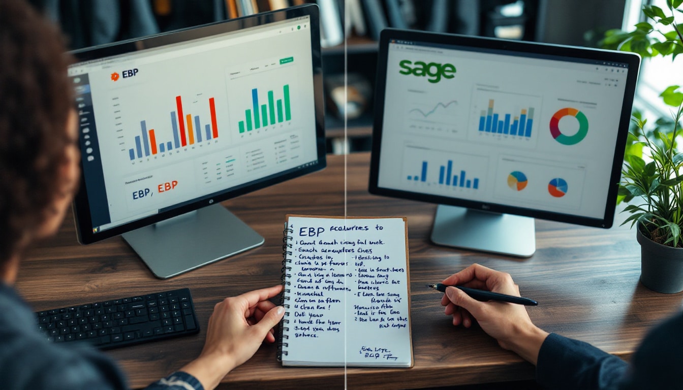 découvrez notre comparatif complet entre ebp comptabilité et sage. analysez les avis d'utilisateurs sur ces logiciels de comptabilité, leurs fonctionnalités, leurs avantages et inconvénients pour vous aider à faire le meilleur choix pour votre entreprise.